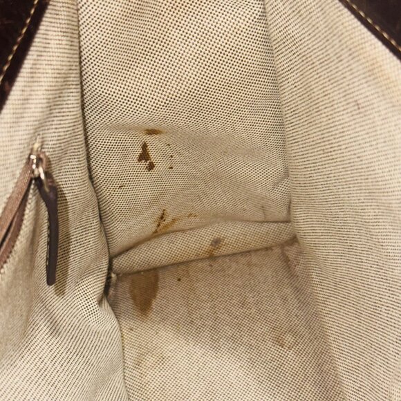 Vintage Y2K Dooney & Bourke Signature Beige Satchel Bag With Matching Pouch - Picture 12 of 16